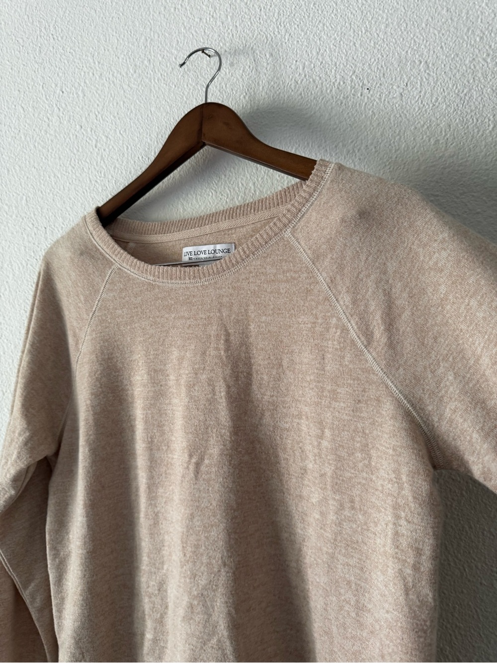 Live Love Lounge Cream Tan Lounge Sweatshirt Top Medium Coquette Minimalist - Picture 4 of 13